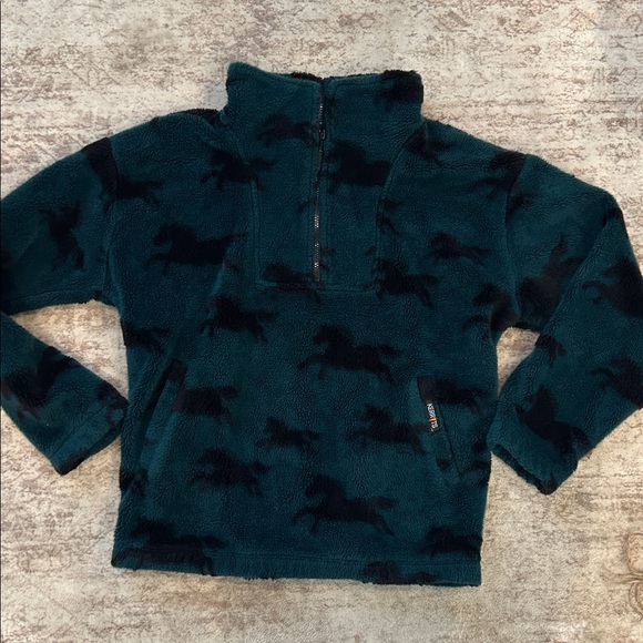 Kerrits On Course Quarter Zip Fleece Equestrian Teal and Black medium - Picture 8 of 8